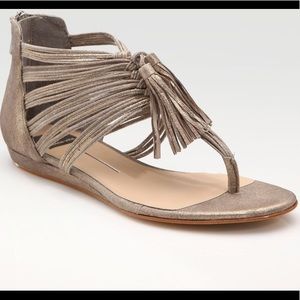 Dolce Vita Idalia Metallic Fringe Thong Sandals